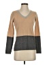 Sofie 100% Cashmere Color Block Tan Cashmere Pullover Sweater Size S - photo 1