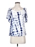 Assorted Brands 100% Rayon Tie-dye Blue White Short Sleeve Top Size S - photo 1