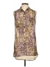 Jennifer Lopez 100% Polyester Animal Print Purple Sleeveless Blouse Size XS - photo 1