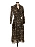 LOVE Binetti 100% Polyester Print Brown Casual Dress Size S - photo 1