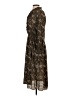 LOVE Binetti 100% Polyester Print Brown Casual Dress Size S - photo 5