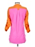 Dizzy Lizzy 100% Polyester Color Block Orange 3/4 Sleeve Blouse Size XS - photo 2