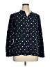 Ann Taylor LOFT 100% Rayon Polka Dots Blue Long Sleeve Blouse Size XL - photo 1