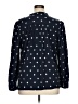 Ann Taylor LOFT 100% Rayon Polka Dots Blue Long Sleeve Blouse Size XL - photo 2