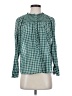 J.Crew Checkered-gingham Green Long Sleeve Blouse Size 2 - photo 1