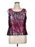 NIPON BOUTIQUE 100% Polyester Floral Jacquard Paisley Pink Purple Sleeveless Top Size 16 - photo 1