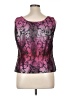NIPON BOUTIQUE 100% Polyester Floral Jacquard Paisley Pink Purple Sleeveless Top Size 16 - photo 2