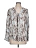 Olivaceous 100% Rayon Silver Long Sleeve Blouse Size L - photo 1