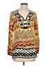 Tolani 100% Silk Orange Long Sleeve Silk Top Size XS - photo 1