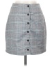 One Way Plaid Gray Casual Skirt Size S - photo 1
