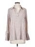 Pleione 100% Polyester Polka Dots Gray Long Sleeve Blouse Size XS - photo 1
