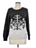 Black Rivet Print Silver Pullover Sweater Size M - photo 1