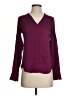 Express 100% Polyester Burgundy Long Sleeve Blouse Size XXS - photo 1