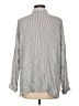 Topshop 100% Viscose Stripes Gray Long Sleeve Button-Down Shirt Size 12 - photo 2