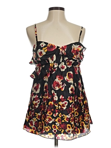 Line & Dot Sleeveless Silk Top (view 1)