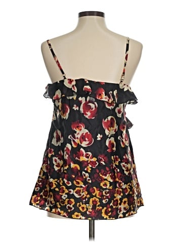 Line & Dot Sleeveless Silk Top (view 2)
