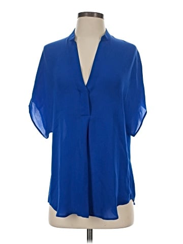 Vince. Short Sleeve Silk Top (view 1)
