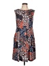 Connected Apparel Print Blue Casual Dress Size 10 (petite) - photo 1