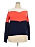 Crown & Ivy 100% Cotton Color Block Orange Pullover Sweater Size XXL - photo 1