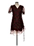 Simple Retro 100% Polyester Paisley Burgundy Cocktail Dress Size L - photo 1
