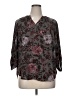 Maurices 100% Polyester Floral Gray 3/4 Sleeve Blouse Size 0X - photo 1