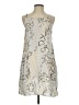 Hinge 100% Viscose Graphic Silver Gray Cocktail Dress Size L - photo 1