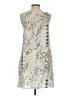 Hinge 100% Viscose Graphic Silver Gray Cocktail Dress Size L - photo 2