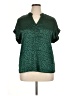 Truself Animal Print Green Short Sleeve Blouse Size XL - photo 1