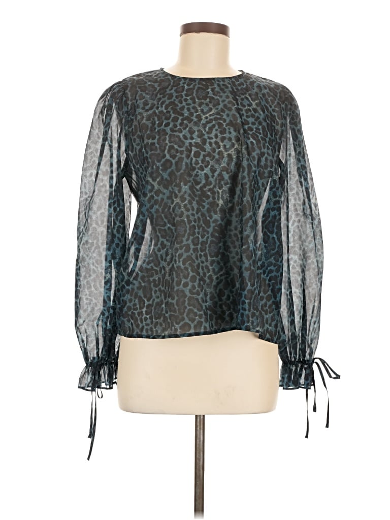 Pre-owned Ann Taylor Loft Long Sleeve T-shirt In Blue