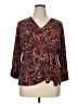 Chaus Burgundy Brown 3/4 Sleeve Blouse Size XL - photo 1