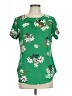 Unbranded 100% Polyester Floral Green Short Sleeve T-Shirt Size M (estimated) - photo 1