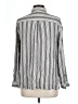 Max Studio 100% Rayon Stripes Silver Long Sleeve Button-Down Shirt Size L - photo 2