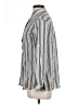 Max Studio 100% Rayon Stripes Silver Long Sleeve Button-Down Shirt Size L - photo 5