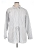 Ann Taylor LOFT Stripes Gray Long Sleeve Button-Down Shirt Size XL - photo 1