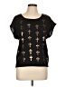 Rhapsody Black Short Sleeve Blouse Size L - photo 1