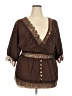 Shein Curve Brown 3/4 Sleeve Blouse Size 4X - photo 1