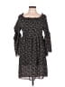 Max Studio 100% Polyester Polka Dots Black Casual Dress Size L - photo 1