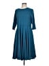 Peruvian Connection Solid Teal Casual Dress Size L - photo 1