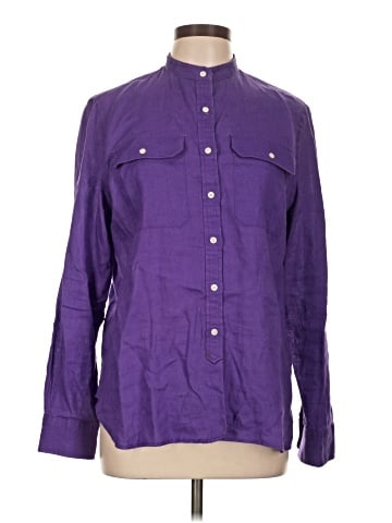 Lauren by Ralph Lauren 3/4 Sleeve Button-Down Shirt (view 1)