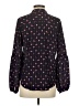 Ann Taylor 100% Silk Hearts Black Long Sleeve Silk Top Size XS - photo 2