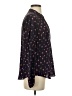 Ann Taylor 100% Silk Hearts Black Long Sleeve Silk Top Size XS - photo 4