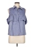 Cremieux Blue Sleeveless Button-Down Shirt Size M - photo 1