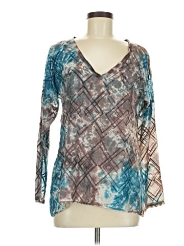 Language Long Sleeve Silk Top (view 1)