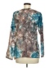 Language Teal Long Sleeve Silk Top Size M - photo 2