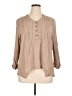 New Directions 100% Rayon Tan Long Sleeve Blouse Size XL - photo 1