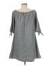 Wrapper 100% Polyester Checkered-gingham Gray Casual Dress Size M - photo 2