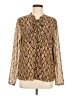 MICHAEL Michael Kors 100% Polyester Animal Print Brown Long Sleeve Blouse Size M - photo 1