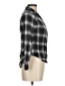 Topshop 100% Viscose Plaid Gray Long Sleeve Button-Down Shirt Size 8 - photo 4