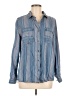 Standard Grace 100% Lyocell Stripes Blue Long Sleeve Button-Down Shirt Size M - photo 1