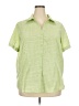 Basic Editions Green Short Sleeve Blouse Size 2X - photo 1